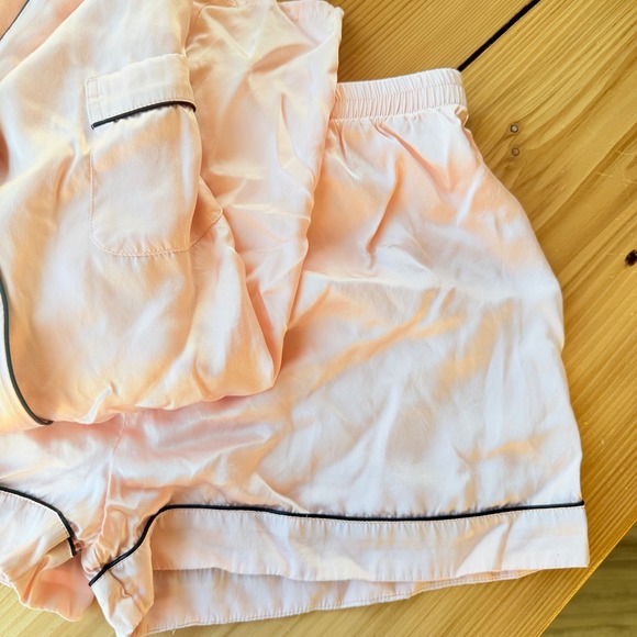 Silksilky 100% Silk Collared Short Sleeve Pajama Set Size Small - Picture 3 of 8